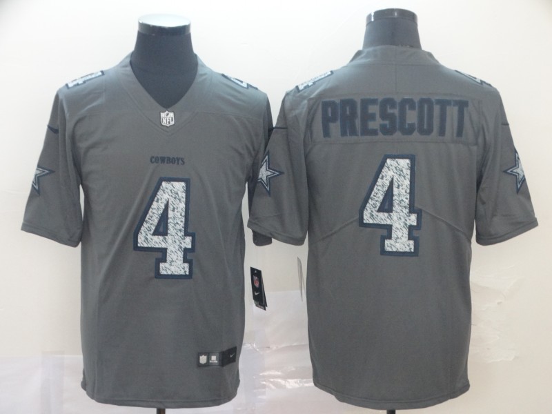 Men's Dallas Cowboys Dak Prescott #4 Gray Jersey